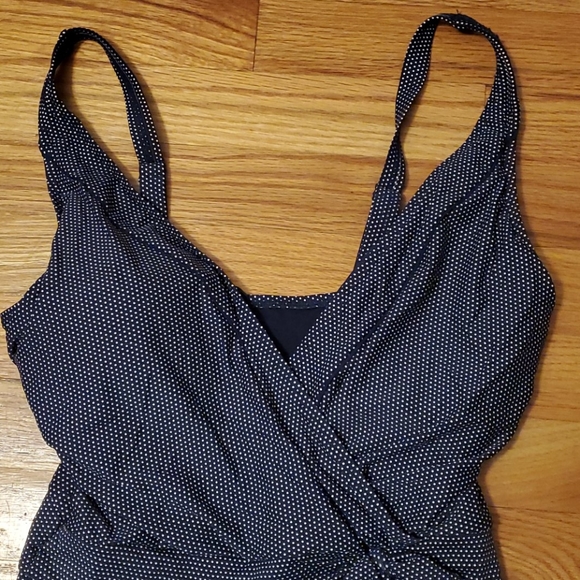 Blue & white polka dot bathing suit - Picture 2 of 6